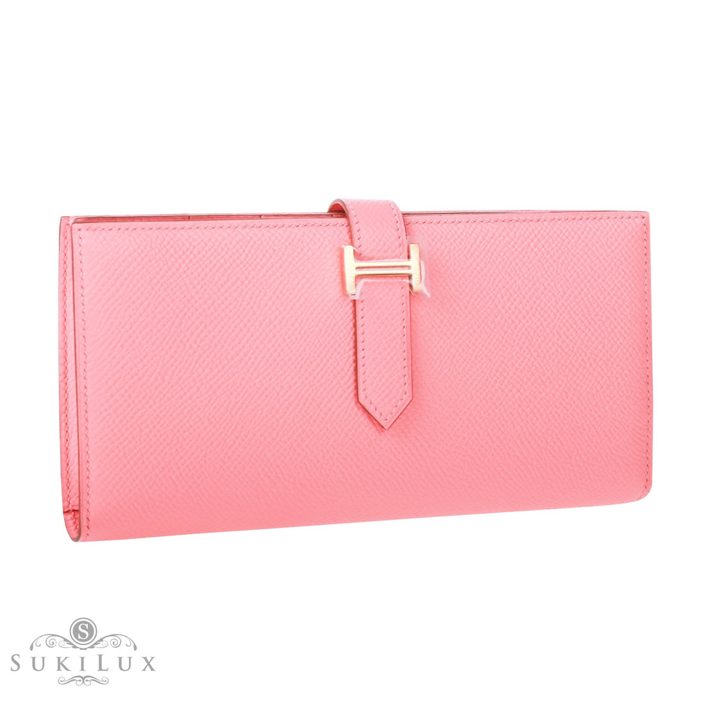 Hermès Bearn Wallet Rose Confetti Pink 1Q Epsom Gold Hardware