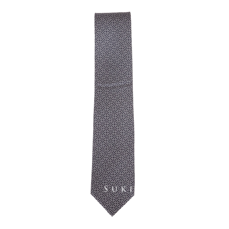 Hermès Cravate Silk Tie longes Anthracite/ Gris