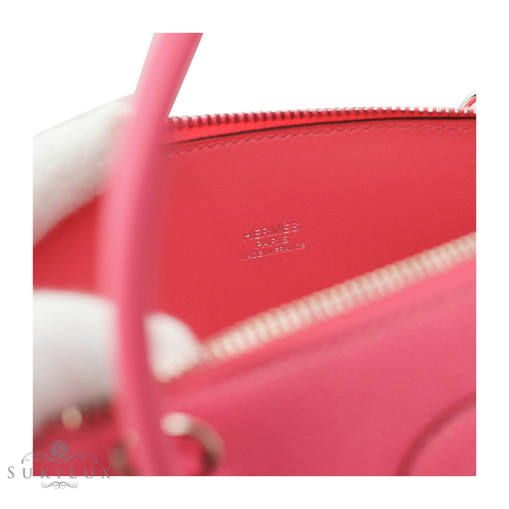 Hermès Bolide 27cm 8W Rose Azalee Epsom Palladium Hardware
