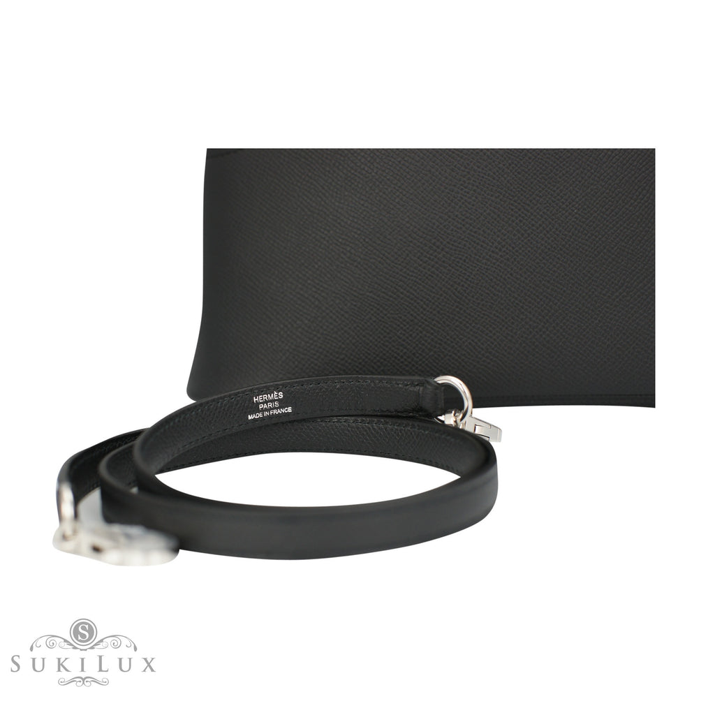 Hermès Bolide 27cm Noir 89 Epsom Palladium Hardware