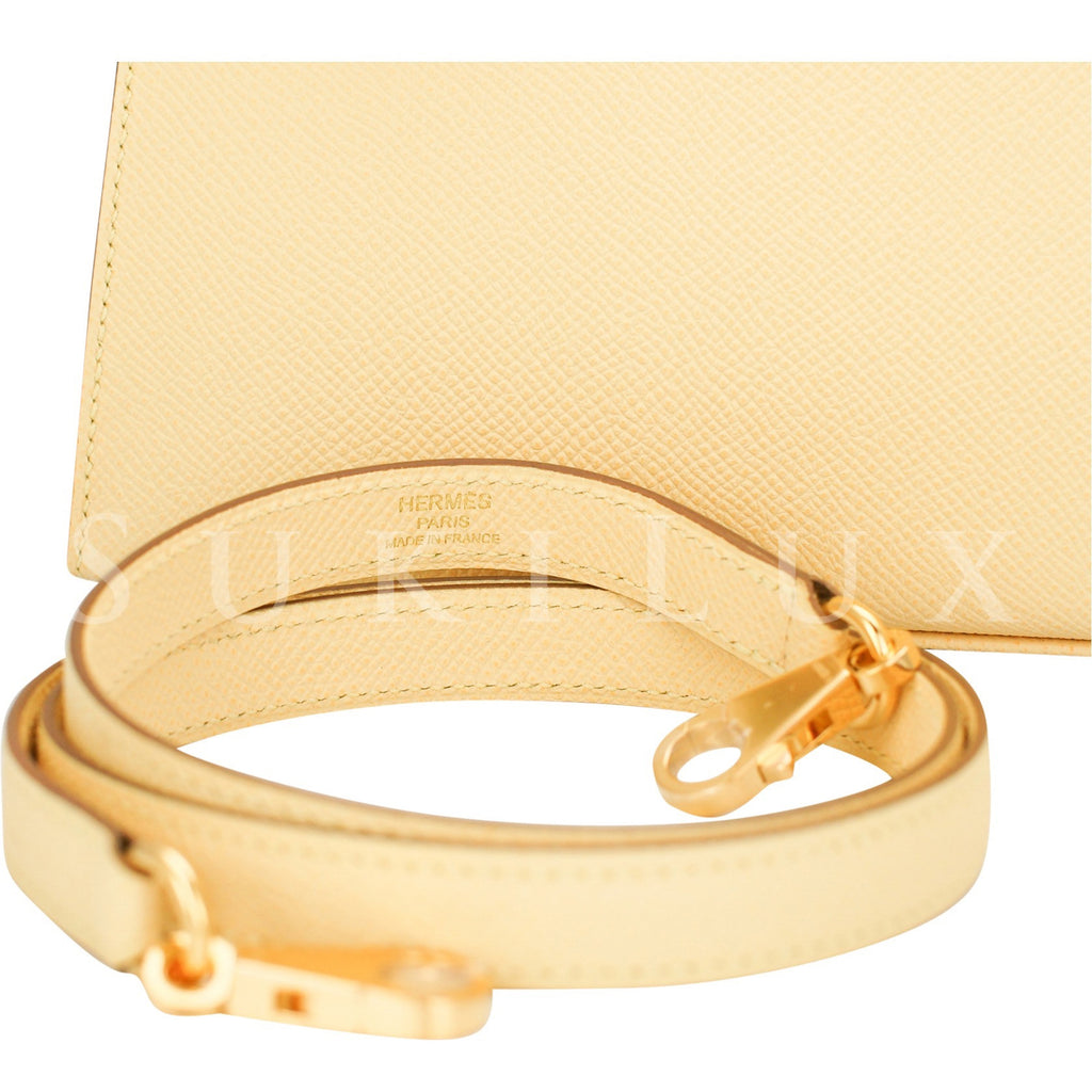 Hermès Kelly 25cm Sellier Veau Epsom 1Z Jaune Poussin Gold Hardware