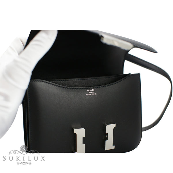 Hermès Constance III Mini 18cm Veau Swift Noir 89 Palladium Hardware –  SukiLux