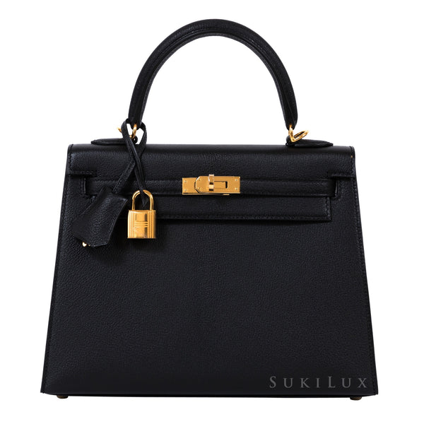 Hermes Birkin Sellier bag 25 Black Epsom leather Gold hardware