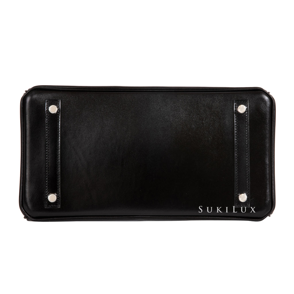 Hermès Birkin 30cm Box Noir 89 Palladium Hardware