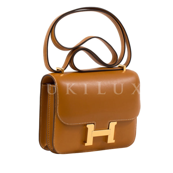 Hermes Constance mini gold Barenia leather with PHW