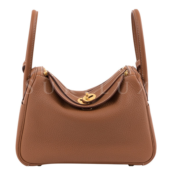 HERMES NEW Etoupe Lindy 26 Palladium Taurillon Clemence Top