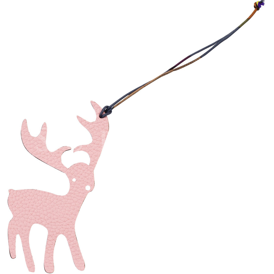 Hermès Petit H Reindeer Charm Rose Sakura_Etoupe