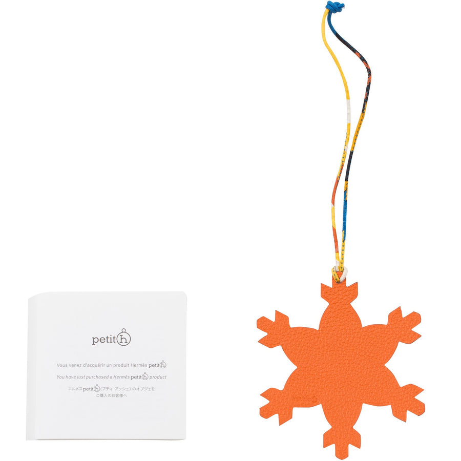 Hermès Petit H Charm Snow Flake Rose Confetti/ Orange