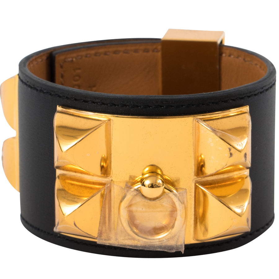 Hermès Collier De Chien CDC Bracelet Noir Box Gold Hardware
