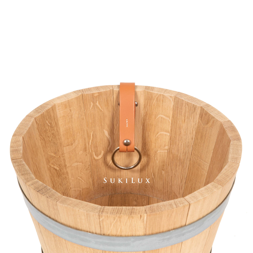 Hermes Groom Stable Bucket Oak Leather Handle