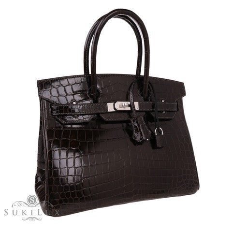 Hermès Birkin 30cm Crocodile Shiny Nilo 89 Palladium Hardware