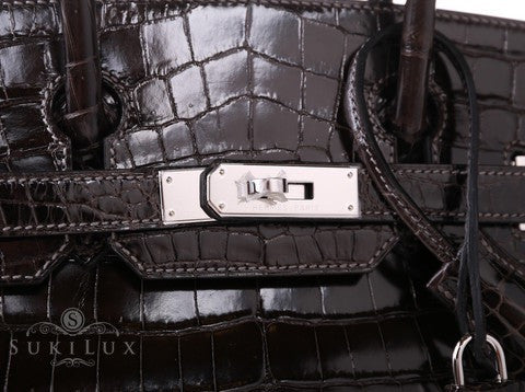 Hermès Birkin 30cm Crocodile Shiny Nilo 89 Palladium Hardware