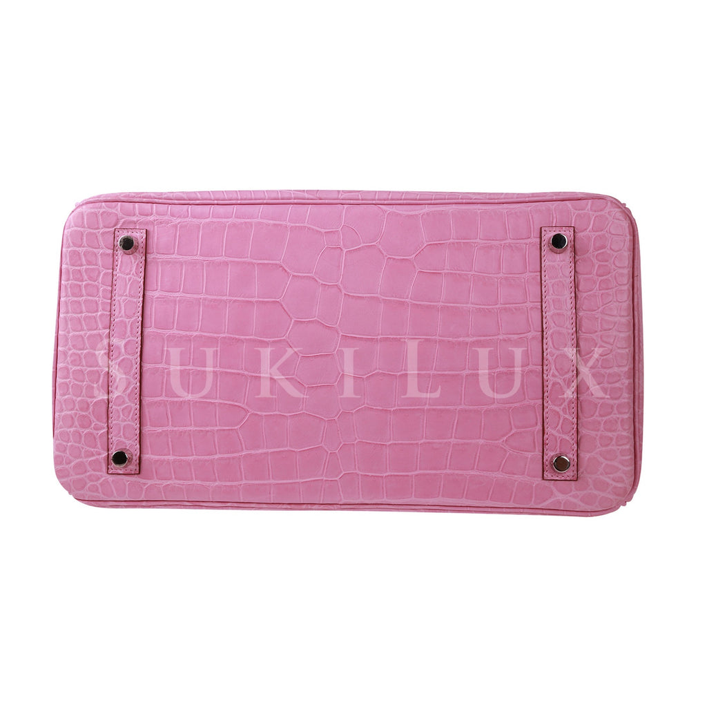 Hermès Birkin 35cm Crocodile Matte Pororus Bubblegum Pink