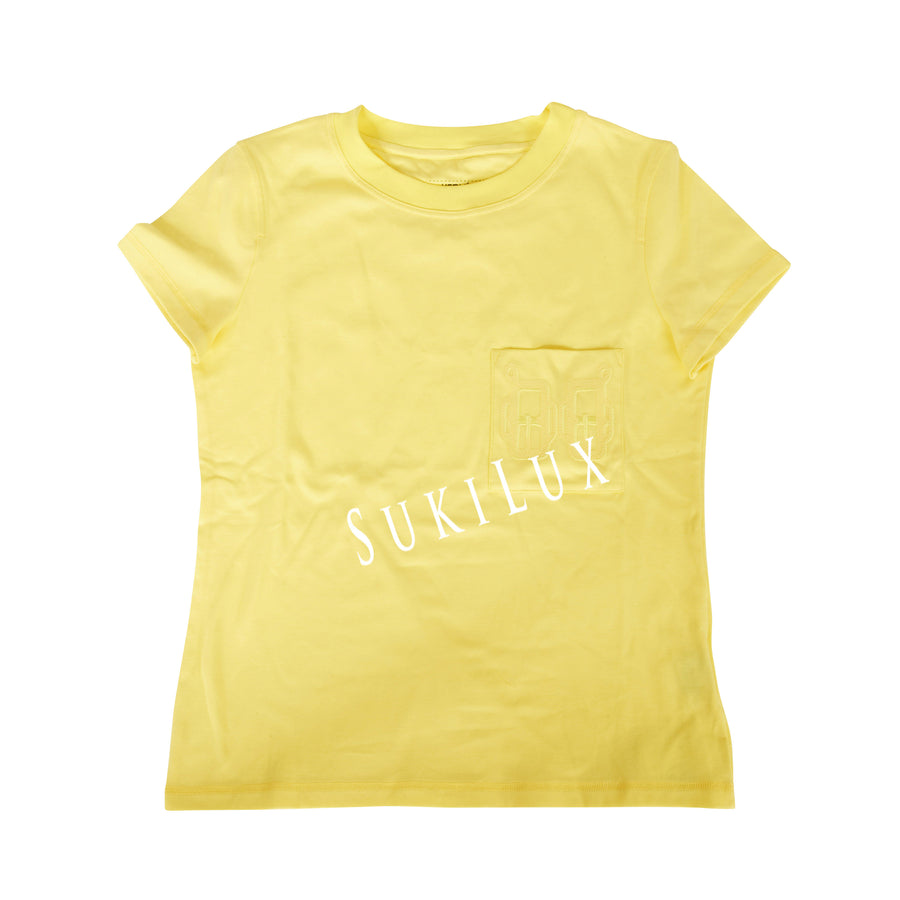 Embroidered pocket micro t-shirt -yellow