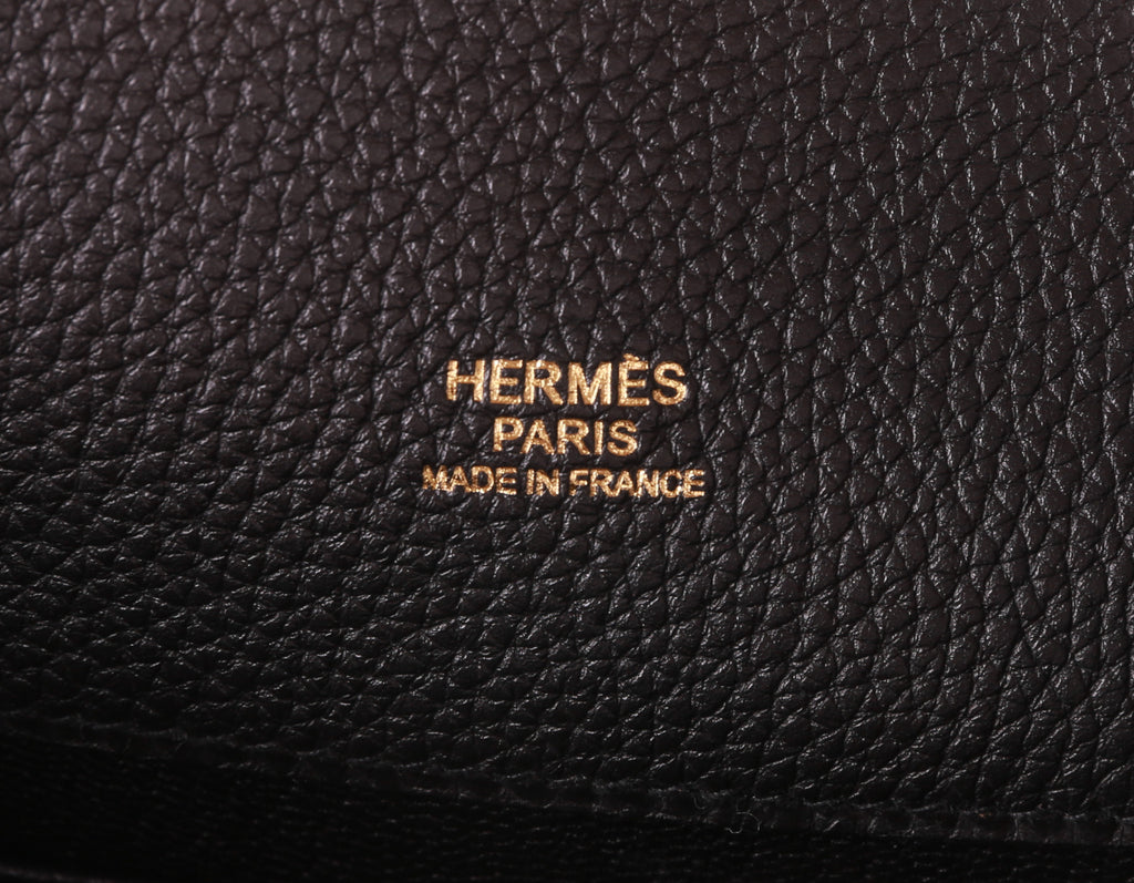 Hermes 26cm Ebene Evercalf Leather So Kelly Bag with Gold Hardware., Lot  #56031