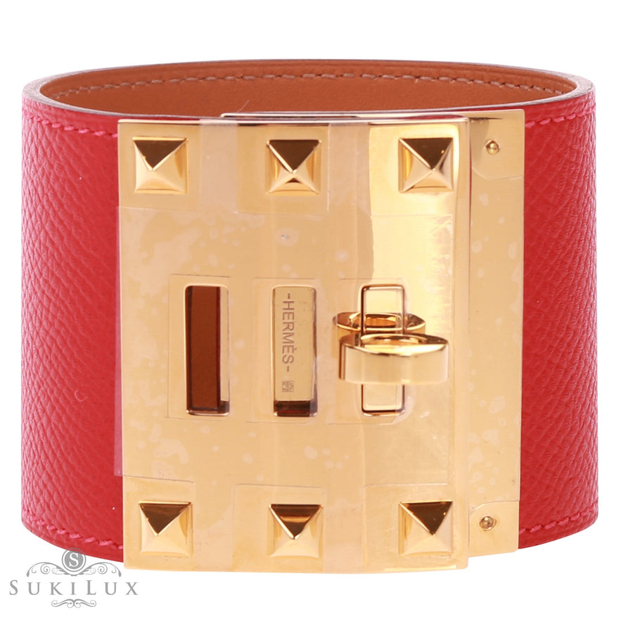 Hermès Kelly Belt Rouge Casaque Q5 Gold Plated Kelly Buckle Epsom Leather