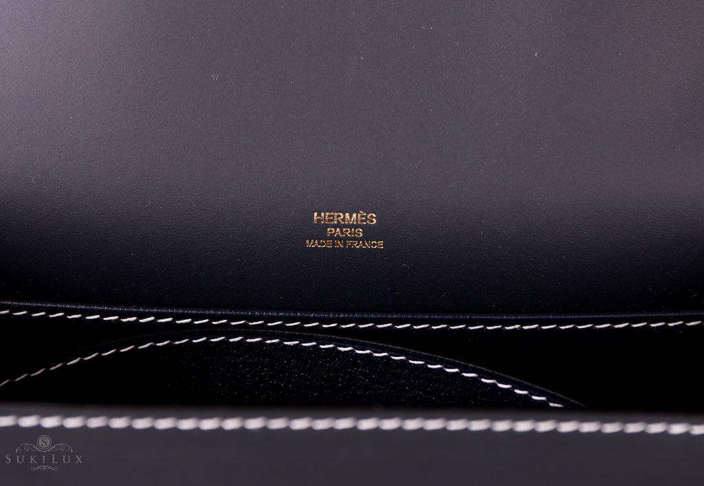 Hermès Roulis 23 Noir 89 Evercolor Calfskin Gold Hardware