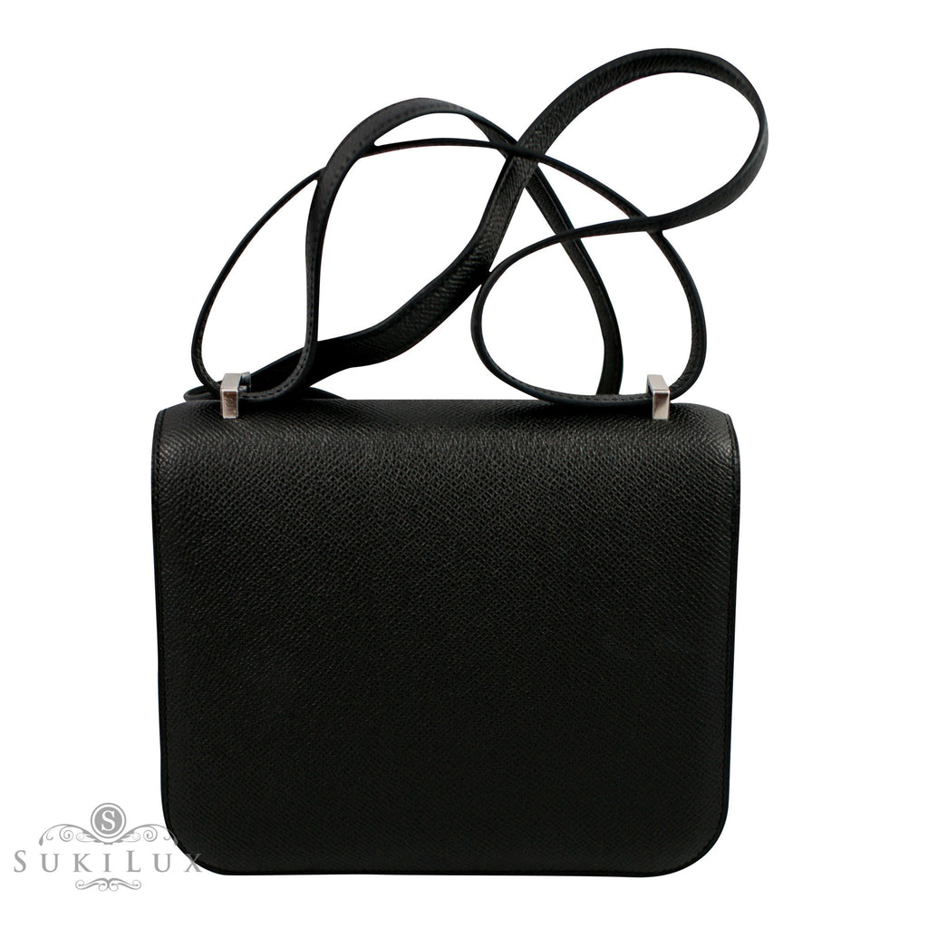 Hermès Constance III Mini 18cm Veau Epsom Noir 89 Black Leather Palladium Hardware