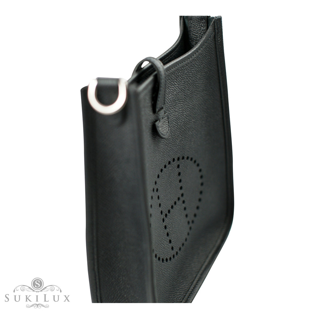 Hermès Mini Evelyne Noir 89 Epsom Leather Palladium Hardware – SukiLux