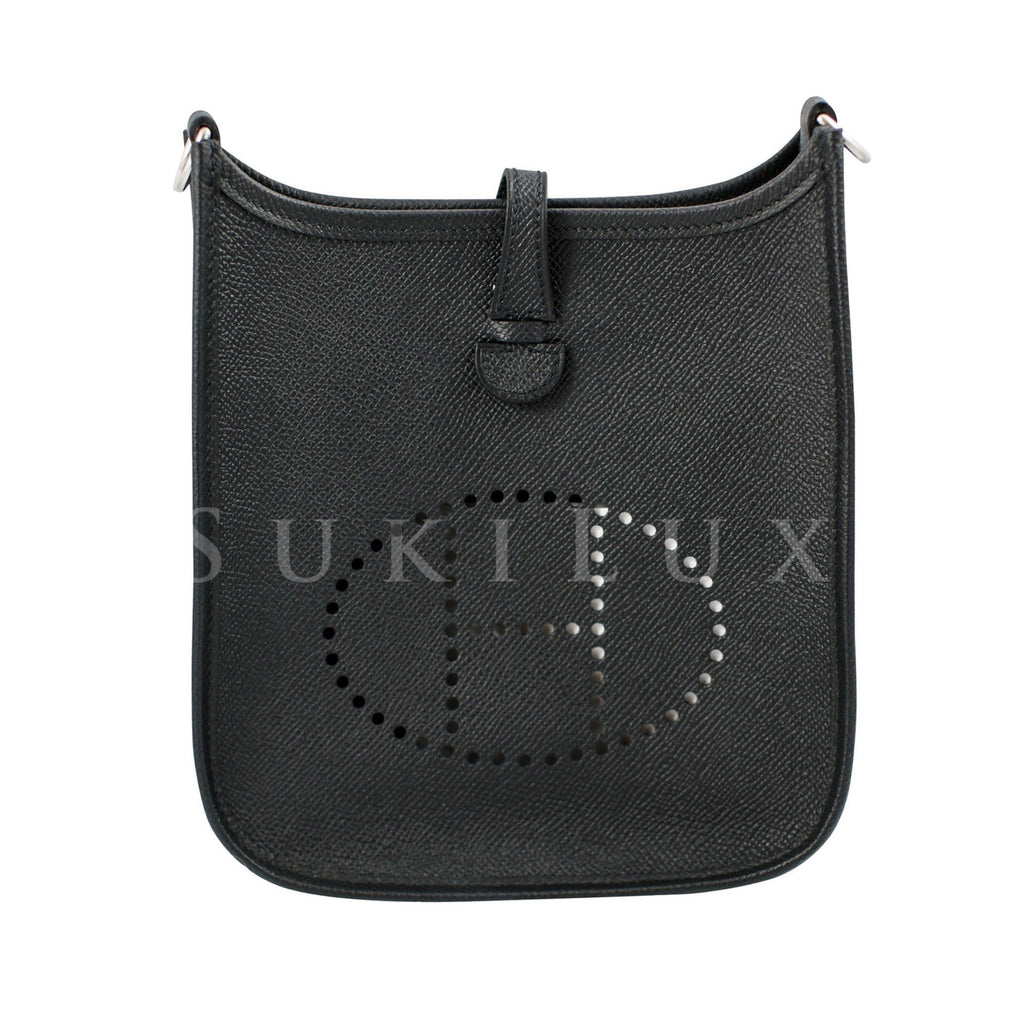 Hermès Mini Evelyne Noir 89 Epsom Leather Palladium Hardware – SukiLux