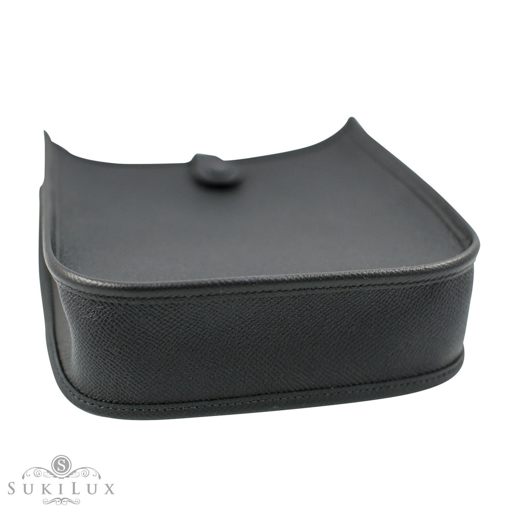 Hermès Mini Evelyne Noir 89 Epsom Leather Palladium Hardware
