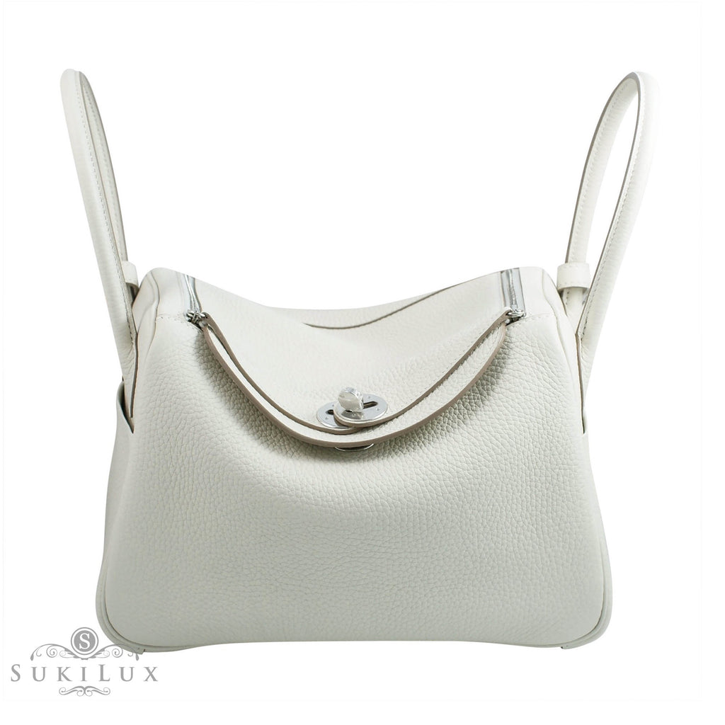 Hermes Lindy 30 Bag Coveted Etoupe Clemence Leather Palladium