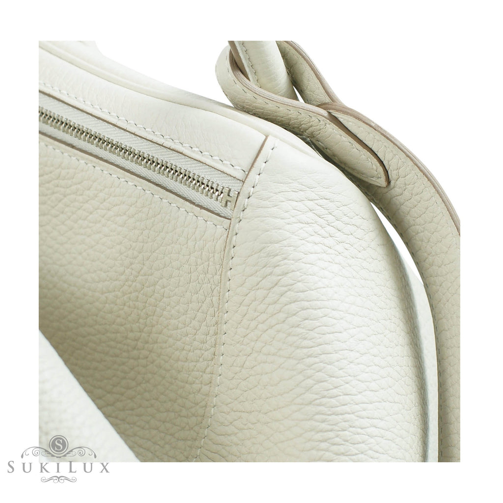 Hermès Lindy 30cm Clemence Blanc White Palladium Hardware – SukiLux