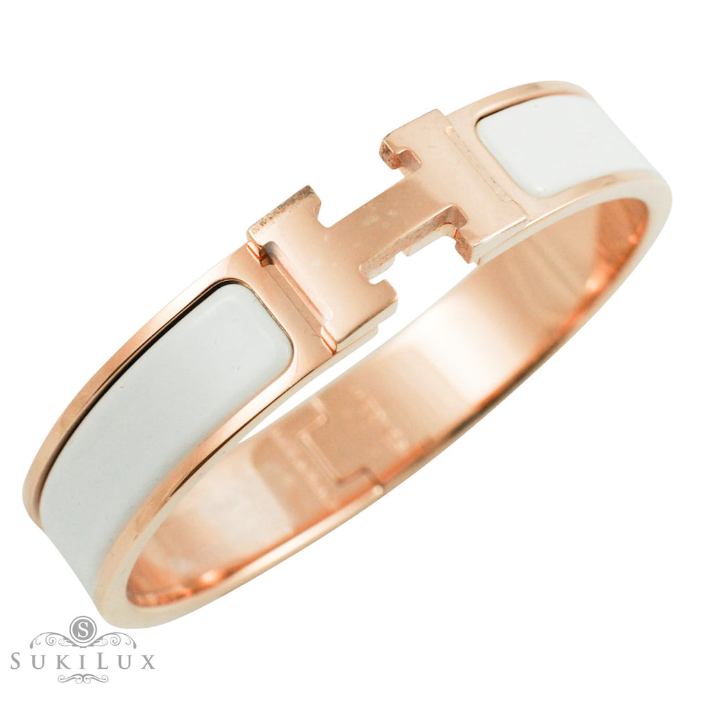 Hermes Black & Gold Enamel Clic H Bracelet Size PM - Hermes Canada