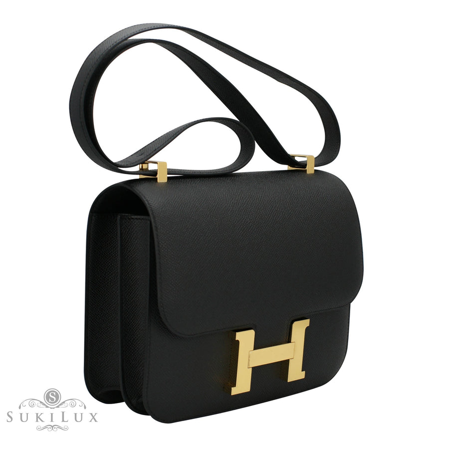 Hermès Constance PM 24cm Veau Epsom Noir 89 Gold Hardware