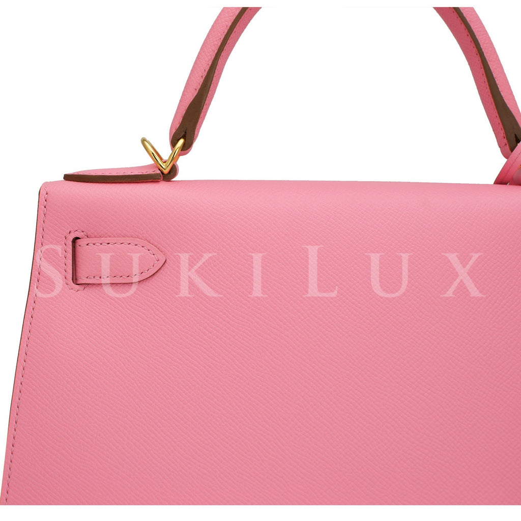Hermès Kelly 28cm Sellier Veau Epsom Rose Confetti 1Q Gold