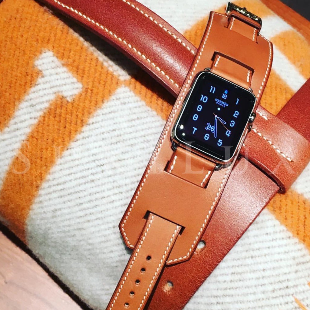 Apple Watch Hermes Cuff 42mm Stainless Steel Case Leather Band ~ 3D Model  #90658042