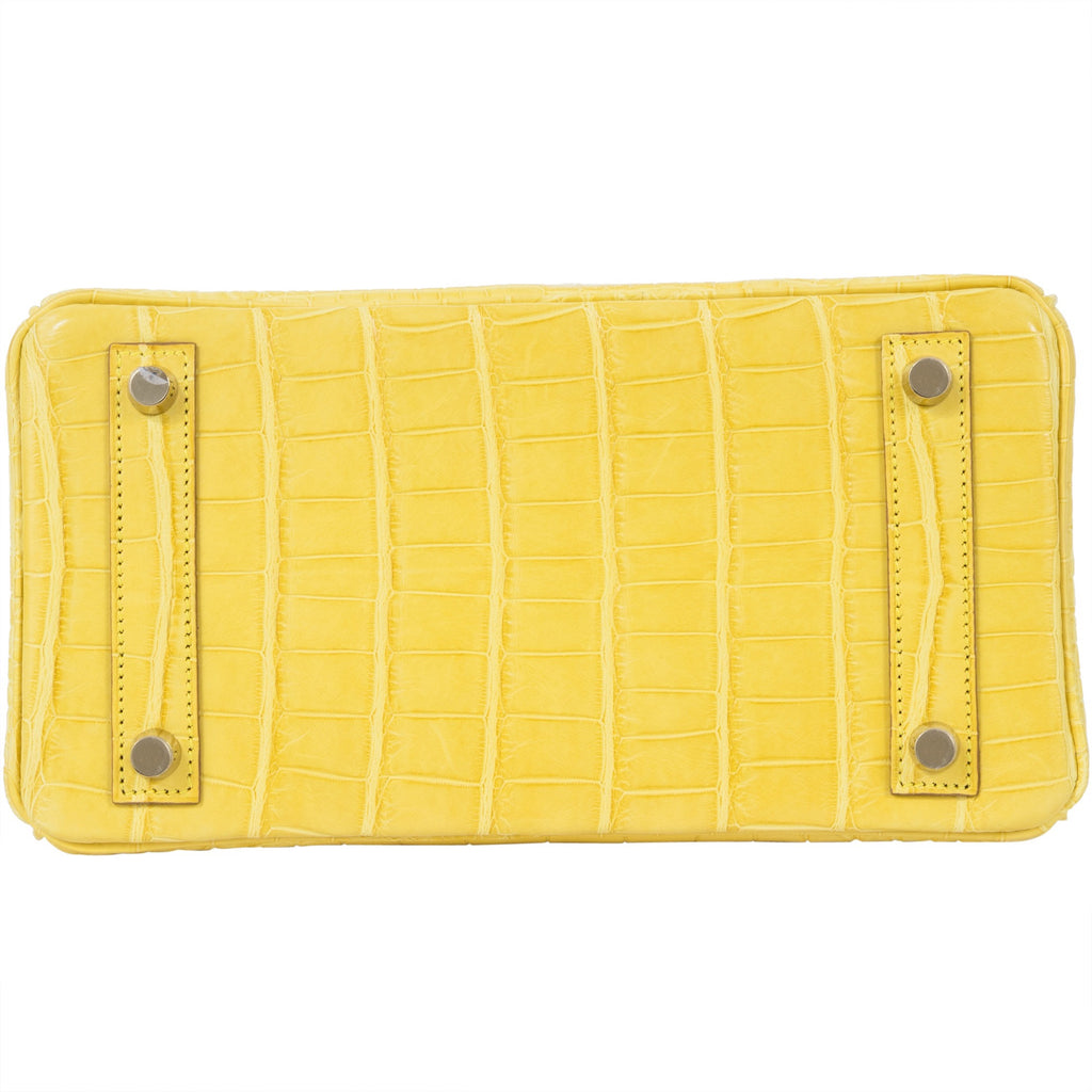 Hermes Lime Yellow Matte Crocodile Birkin 25 Handbag Kelly Bag Mimosa –  MAISON de LUXE