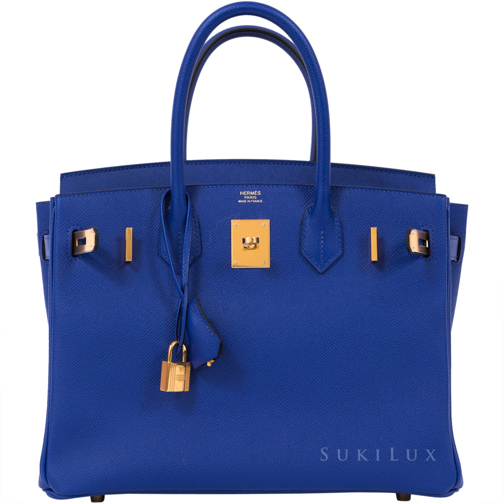 Hermès BIRKIN 30CM VEAU EPSOM B3 Bleu Zanzibar GOLD HARDWAREe – SukiLux