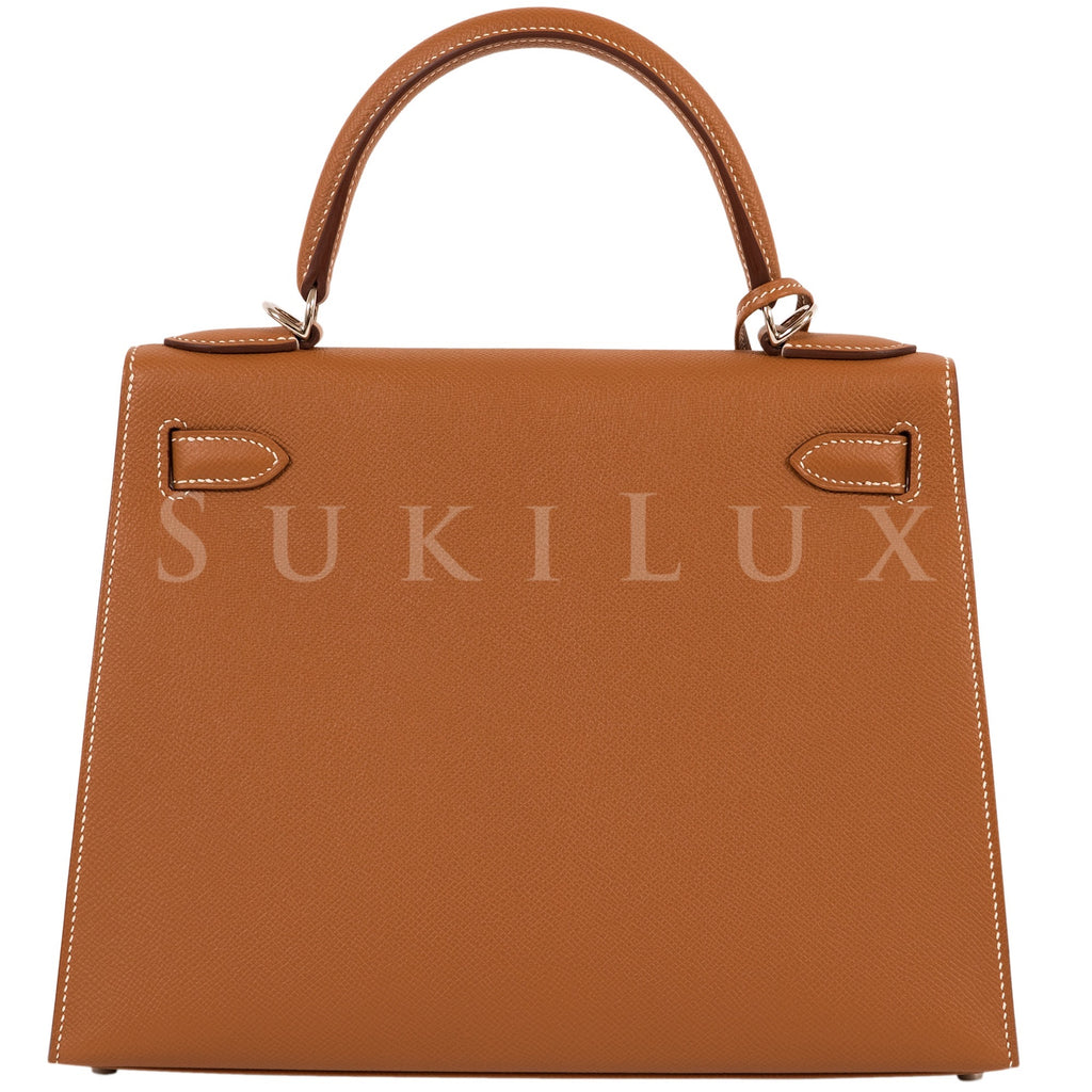 Hermès Kelly 28cm Sellier Veau Epsom Gold 37 Palladium Hardware – SukiLux