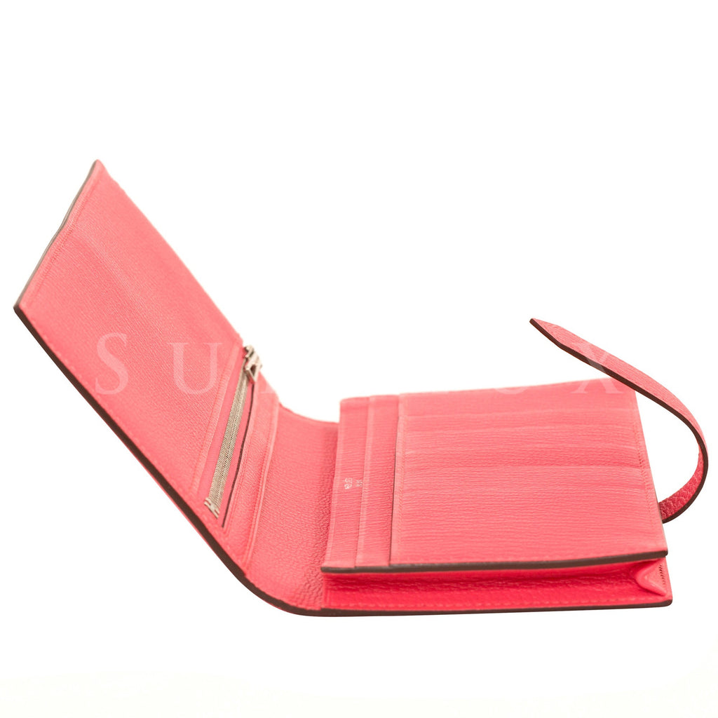Hermès Bearn Wallet Lipstick Pink U5 Chèvre Goatskin Palladium Hardware