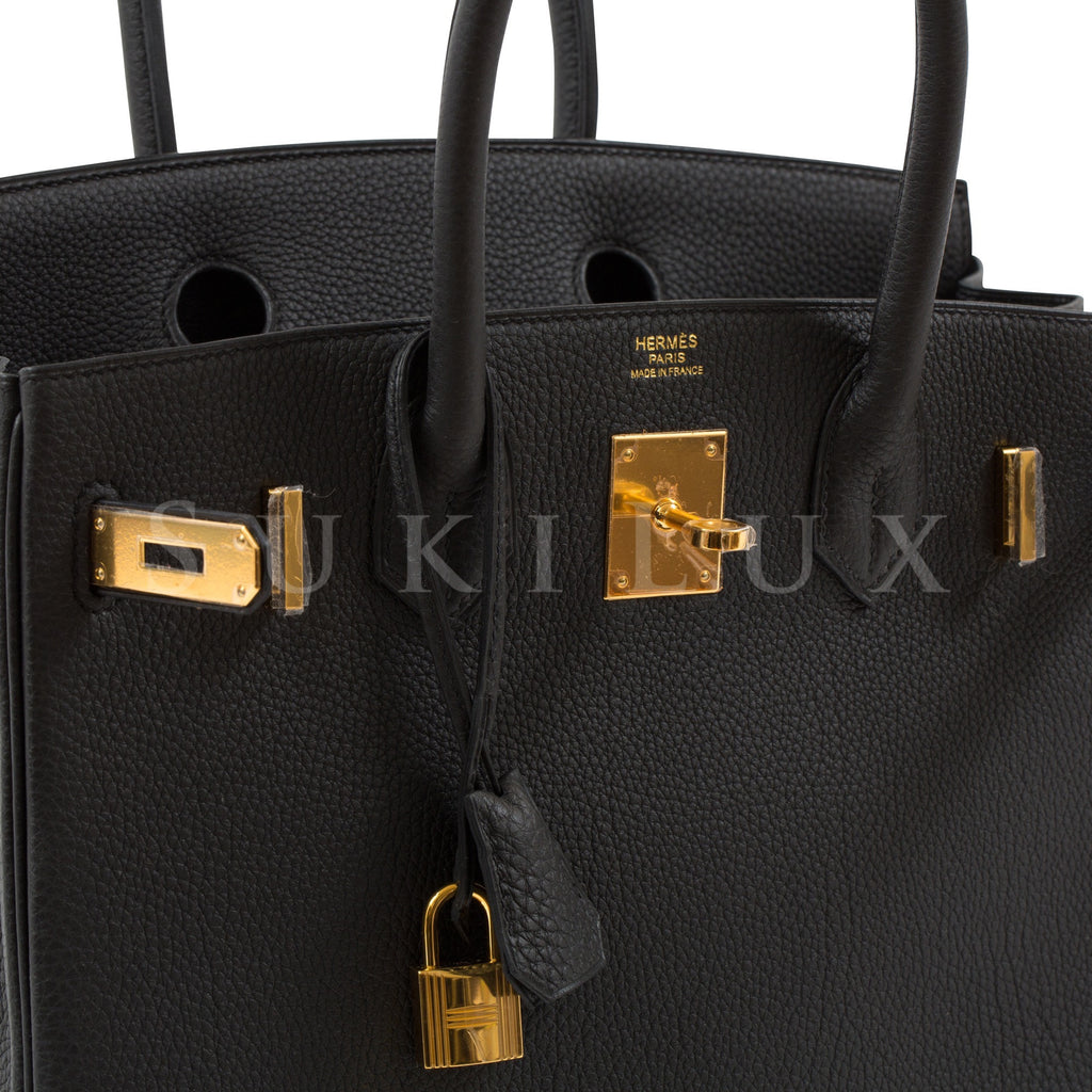 Lot - Hermes Birkin 30cm Noir Togo Leather Bag
