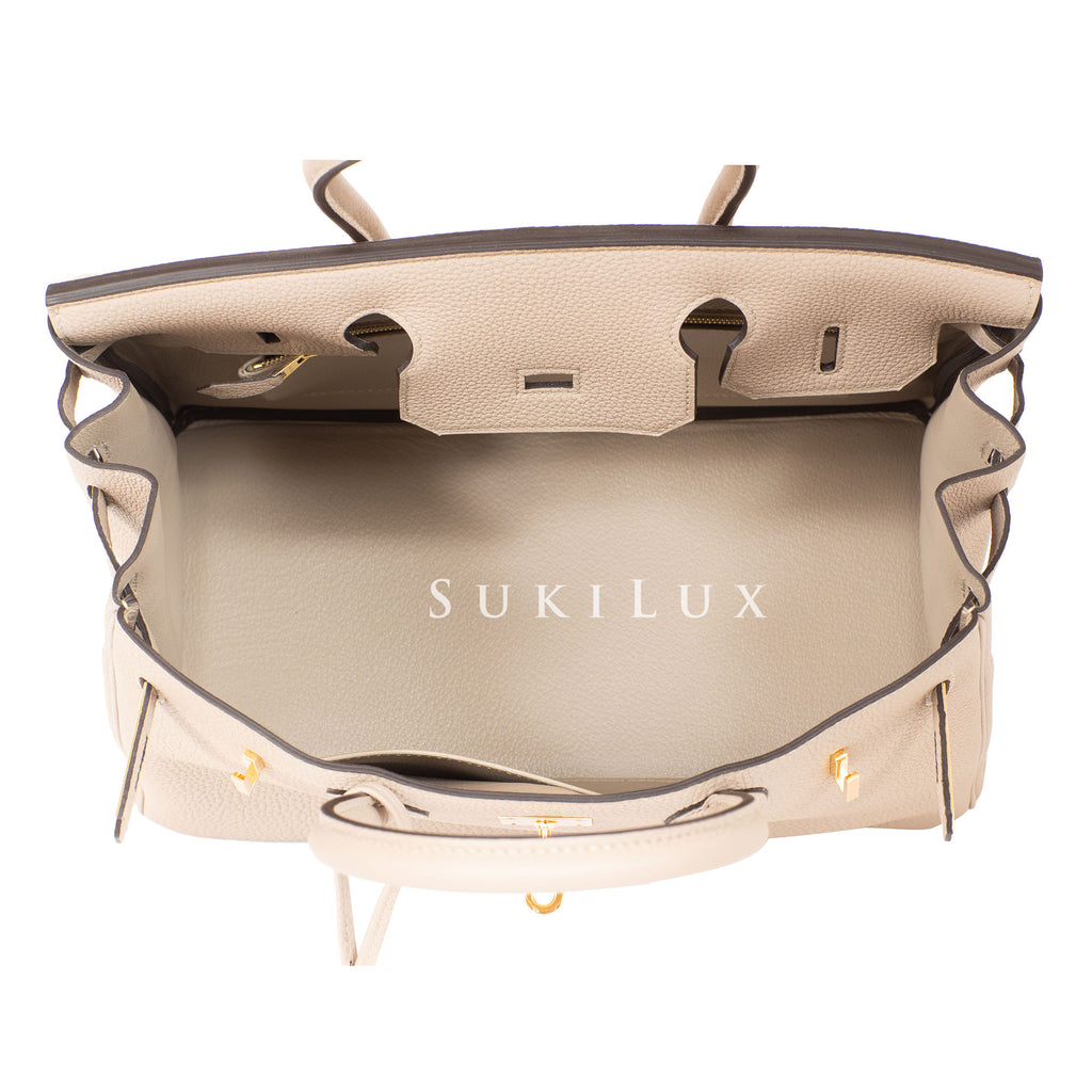 Hermès Birkin 25cm Veau Togo 81 Gris Tourterelle Rose Gold Hardware –  SukiLux