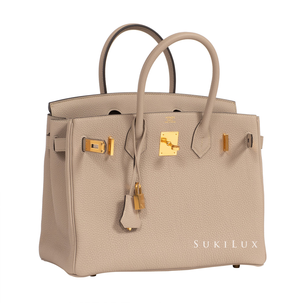 Hermès Birkin 30cm Veau Togo Gris Tourterelle RoseGold Hardware – SukiLux