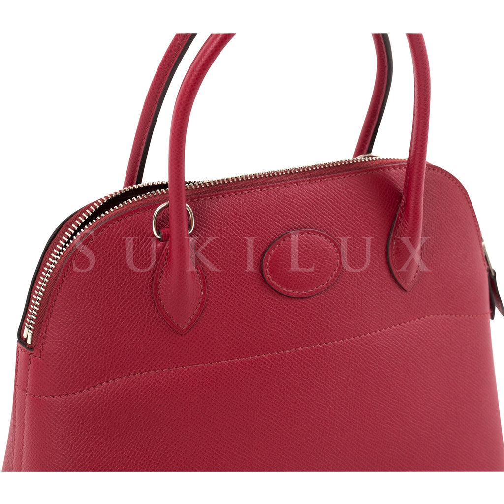 Hermès Bolide 27cm Rouge Grenat K1 Epsom Palladium Hardware