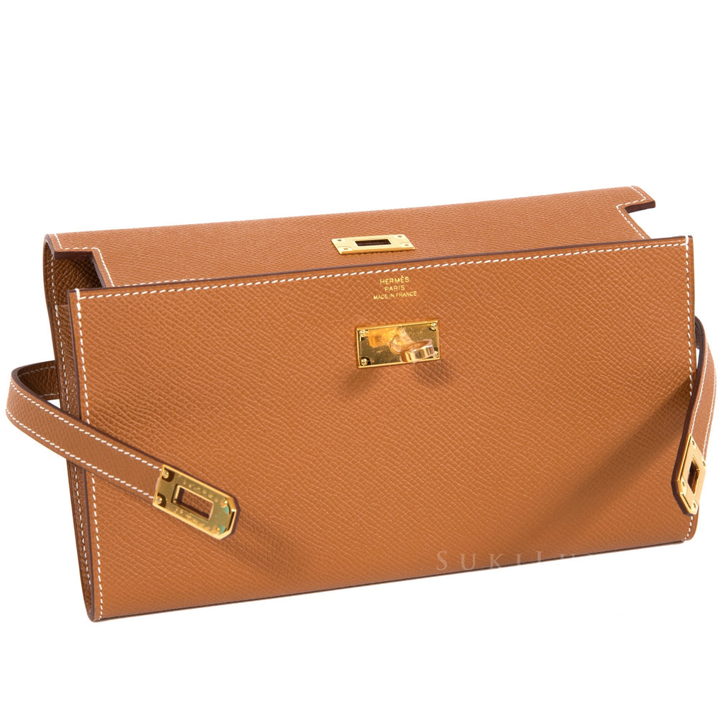 Hermes Constance Wallet with Chain Togo Leather Gold Hardware In