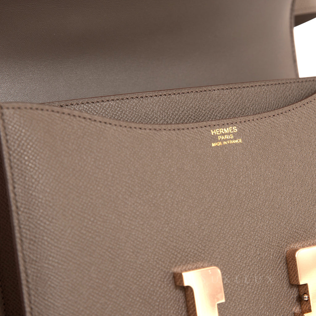 Hermès Constance PM 24cm Veau Epsom Etain Gold Hardware