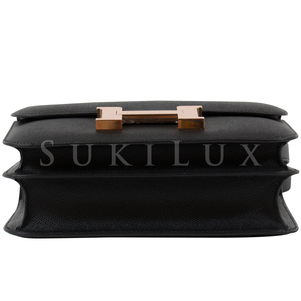 Hermès Constance PM 24cm Veau Epsom Noir 89 Gold Hardware – SukiLux