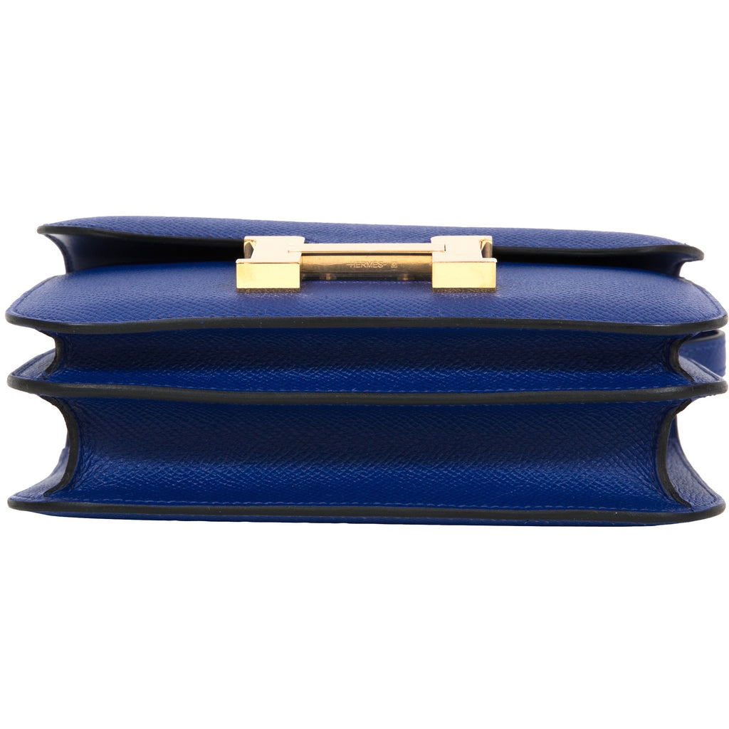 Hermès Constance III Mini 18cm Veau Epsom 7T Bleu Electric Gold Hardware