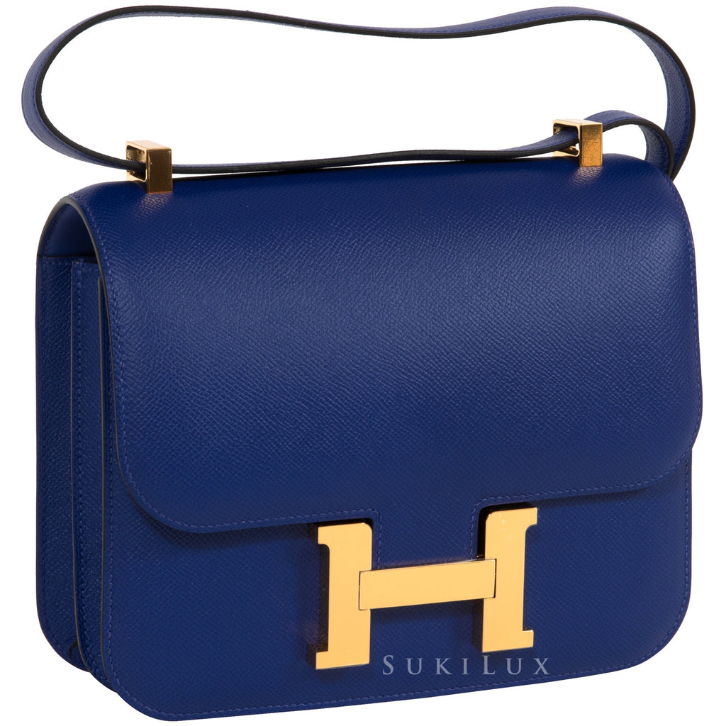 Hermès Constance shoulder bag epsom leather 24cm navy blue gold