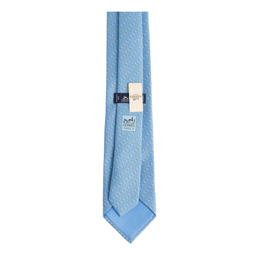 Hermès Cravate Silk Tie Verdun Light Sky Bleu