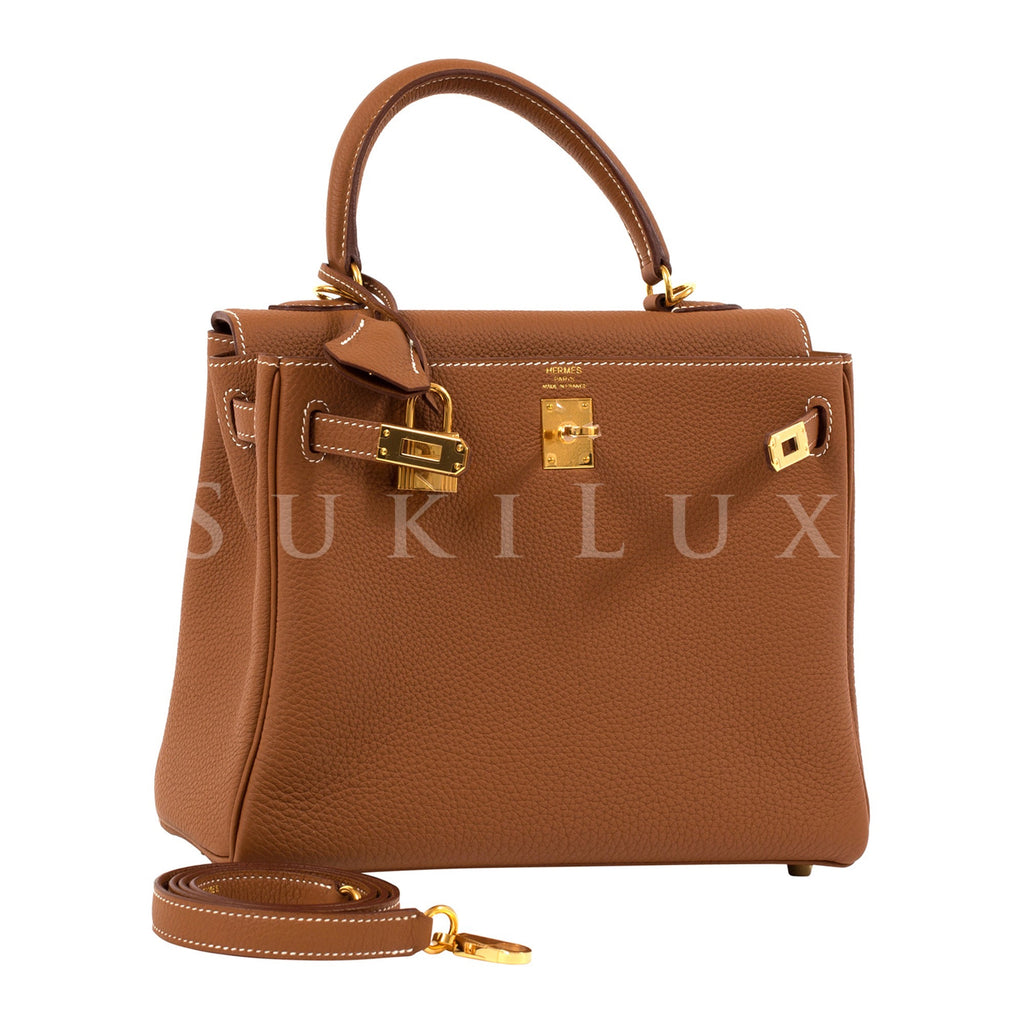 Hermès Rouge De Coeur Retourne Kelly 25cm of Togo Leather with Gold  Hardware, Handbags & Accessories Online, Ecommerce Retail