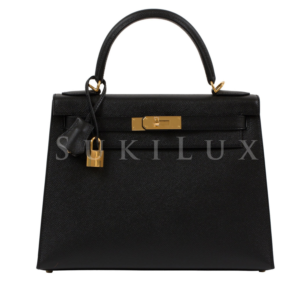 Hermès Kelly 25cm Sellier Veau Epsom Noir 89 Gold Hardware