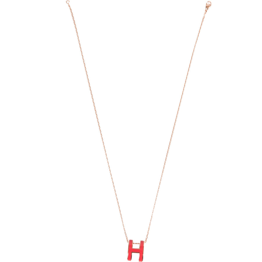Hermès Pop H Necklace Orange Fruité Gold Plated