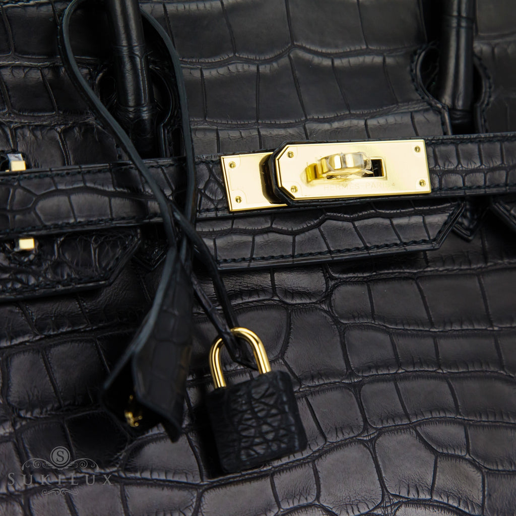 Hermès Birkin 30 Gris Perle Matte Alligator with Gold Hardware - Bags -  Kabinet Privé