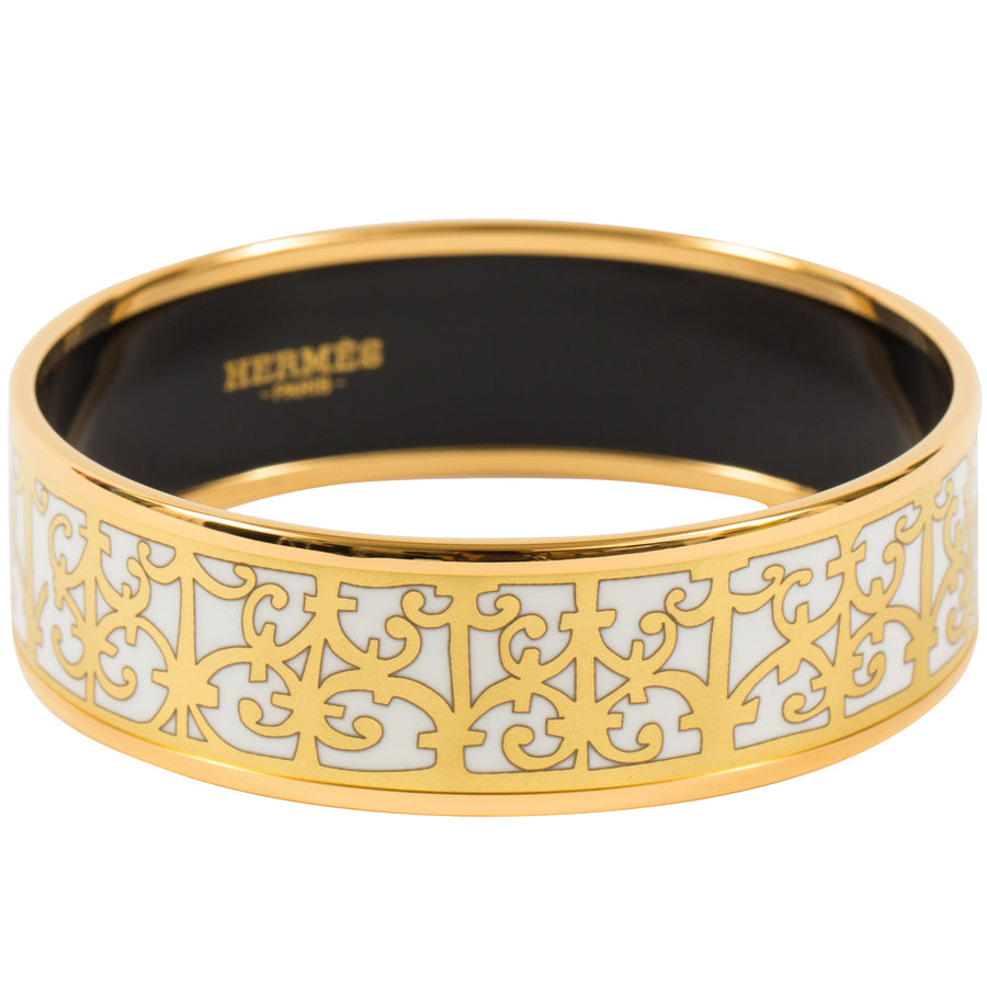 Hermès Printed Enamel Bracelet Wide Balcons du Guadalquivir